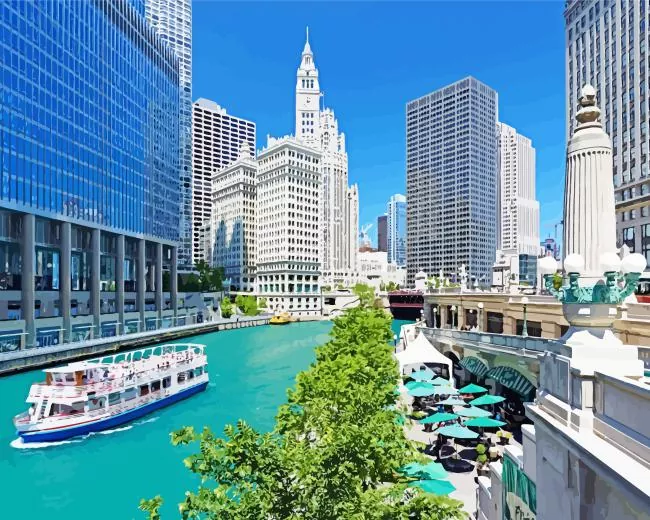 Chicago buildings Diamond Paintings Chicago Buildings Diamond Painting
