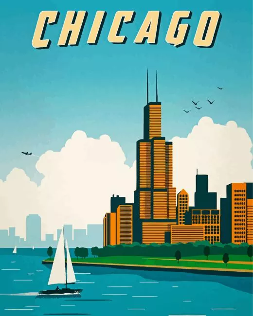 Chicago poster Diamond Paintings Chicago Poster Diamond Painting