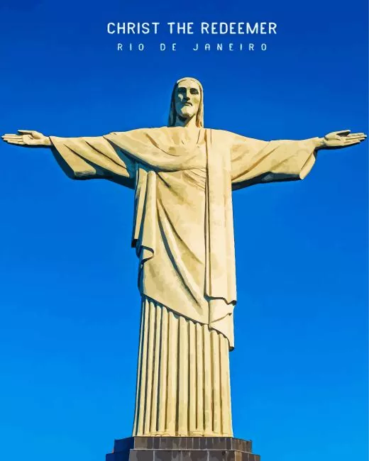 Christ the Redeemer Rio de Janeiro poster Diamond By Numbers Christ The Redeemer Rio de Janeiro Poster Diamond Painting