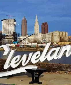 Cleveland Sign Skyline Diamond Painting