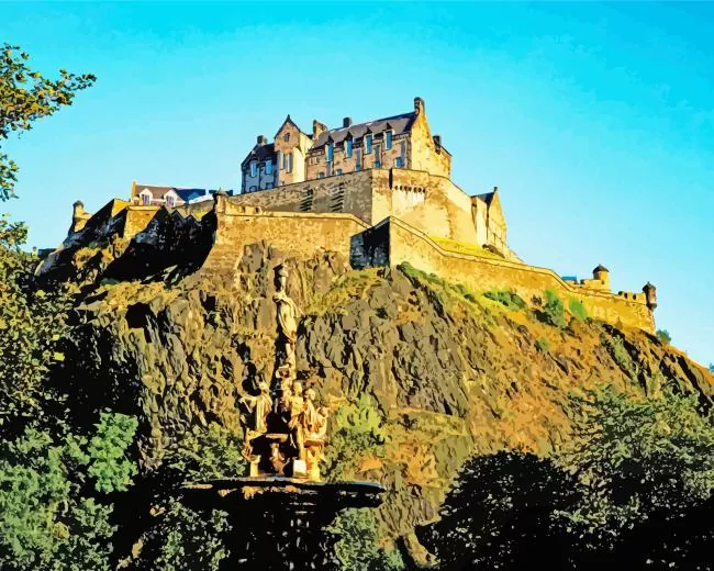 Edinburgh Castle Scotland Diamond By Numbers Edinburgh Castle Scotland Diamond Painting