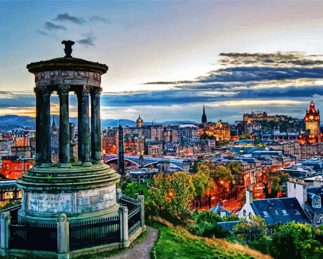 Edinburgh Scotland Diamond By Numbers Edinburgh Scotland Diamond Painting