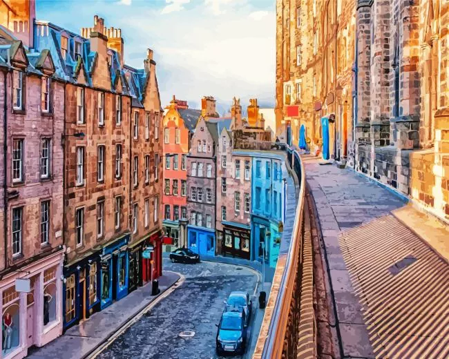 Edinburgh buildings Diamond By Numbers Edinburgh Buildings Diamond Painting