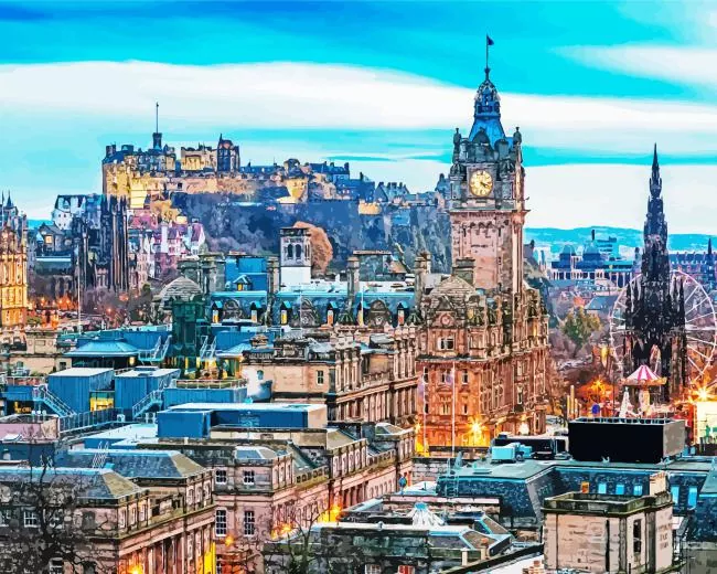 Edinburgh city Diamond By Numbers Edinburgh City Diamond Painting