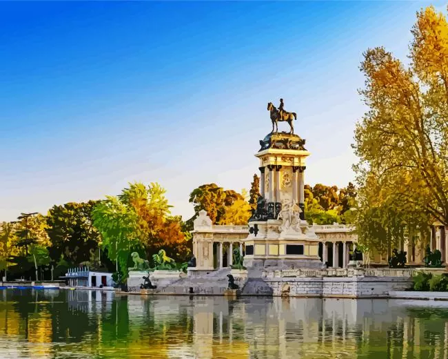 El Retiro Park madrid Diamond Paintings El Retiro Park Madrid Diamond Painting