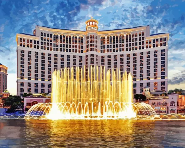 Fountains of Bellagio Las Vegas Diamond By Numbers Fountains Of Bellagio Las Vegas Diamond Painting