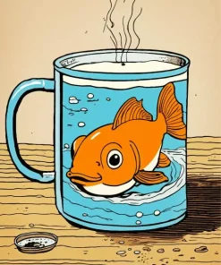 Goldfish In A Mug Diamond Painting