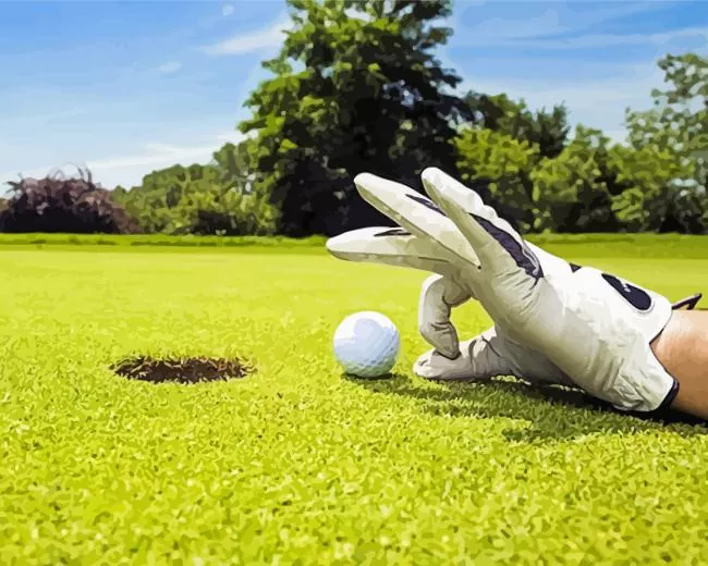 Golf hand ball Diamond By Numbers Golf Hand Ball Diamond Painting