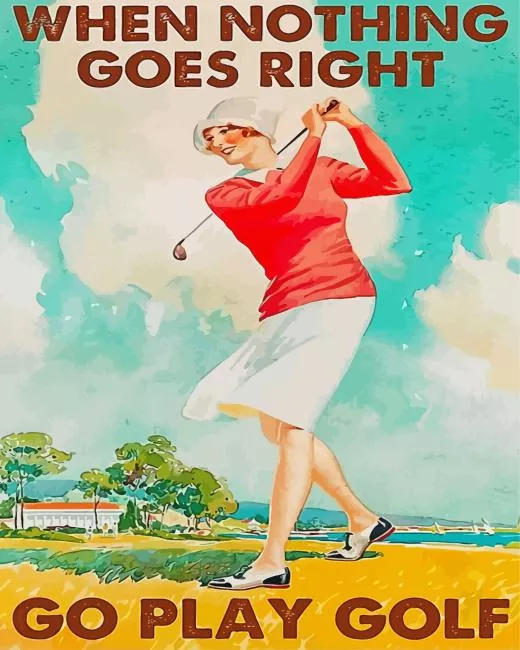 Golf lady Diamond By Numbers Golf Lady Diamond Painting