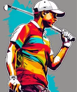 Golfer Pop Art Diamond Painting