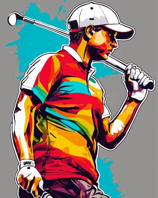Golfer pop art Diamond By Numbers Golfer Pop Art Diamond Painting