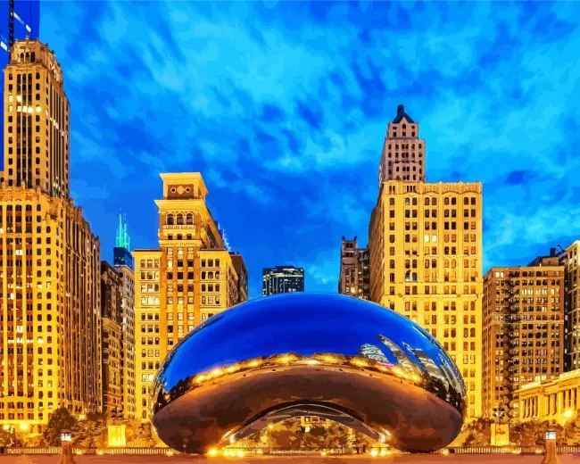 Illinois chicago Diamond By Numbers Illinois Chicago Diamond Painting