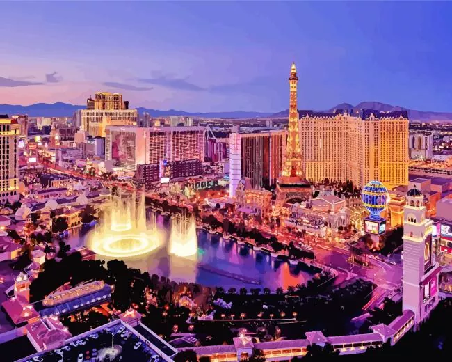 Las Vegas Nevada Diamond By Numbers Las Vegas Nevada Diamond Painting