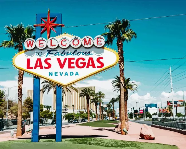 Las Vegas Nevada city Diamond By Numbers Las Vegas Nevada City Diamond Painting