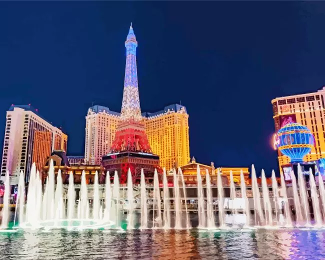 Las Vegas at night Diamond By Numbers Las Vegas At Night Diamond Painting