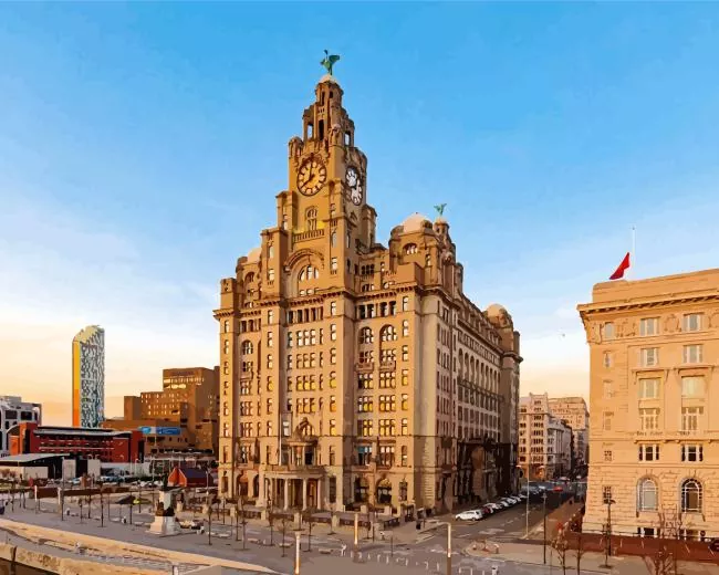 Liverpool England city Diamond By Numbers Liverpool England City Diamond Painting