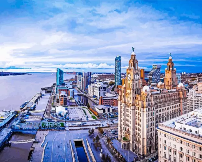 Liverpool city Diamond By Numbers Liverpool City Diamond Painting
