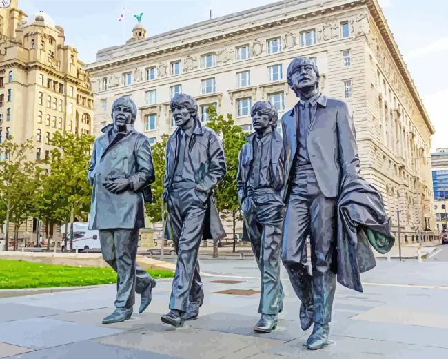 Liverpool statue Diamond By Numbers Liverpool Statue Diamond Painting