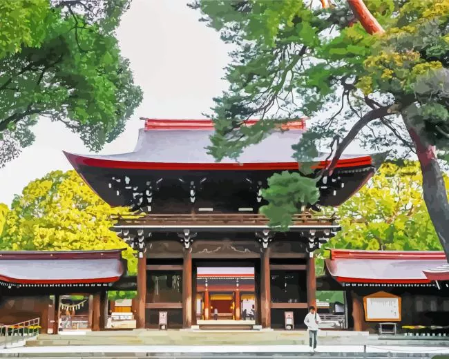 Meiji Jingu shrine Diamond Paintings Meiji Jingu Shrine Diamond Painting