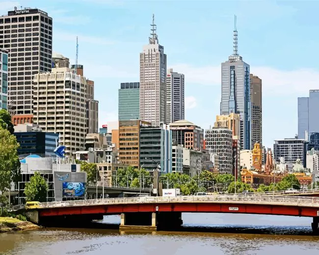 Melbourne City Skyline Australia Diamond Paints Melbourne City Skyline Australia Diamond Painting