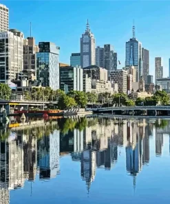 Melbourne Buildings Reflection Diamond Painting