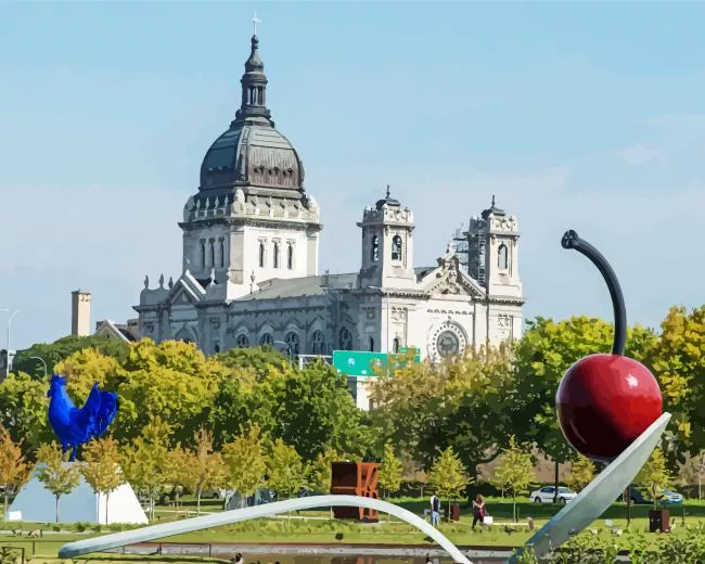 Minneapolis Sculpture Garden Diamond By Numbers Minneapolis Sculpture Garden Diamond Painting