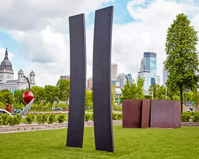 Minneapolis Sculpture Garden Minnesota Diamond By Numbers Minneapolis Sculpture Garden Minnesota Diamond Painting