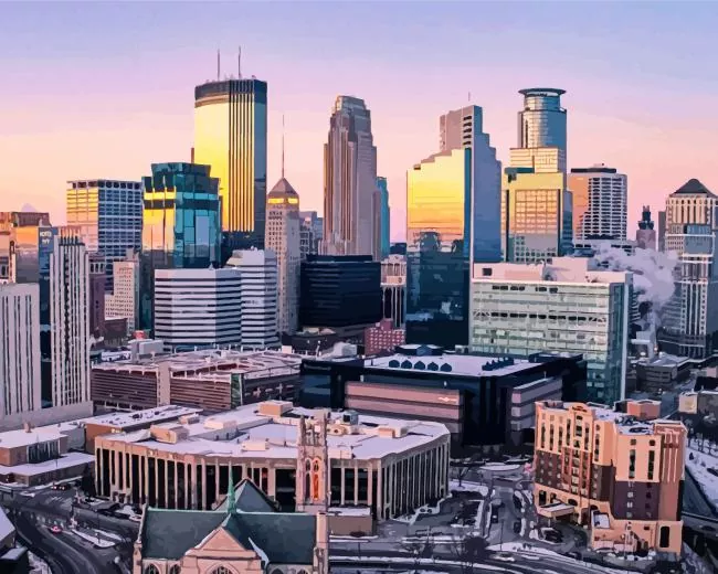 Minneapolis city Diamond By Numbers Minneapolis City Diamond Painting