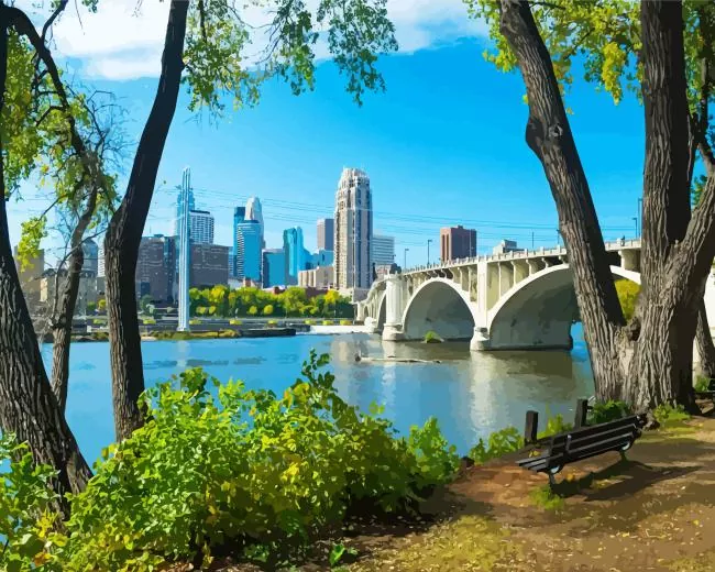 Minneapolis in Minnesota Diamond By Numbers Minneapolis In Minnesota Diamond Painting