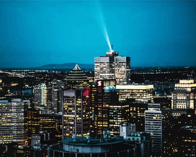 Montreal city at night Diamond By Numbers Montreal City At Night Diamond Painting