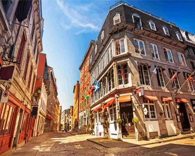 Montreal old buildings Diamond By Numbers Montreal Old Buildings Diamond Painting