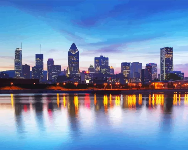 Montreal skyline Diamond By Numbers Montreal Skyline Diamond Painting