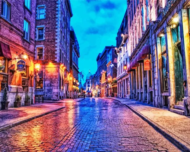 Montreal streets Diamond By Numbers Montreal Streets Diamond Painting