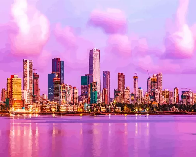 Mumbai purple sunset Diamond Paints Mumbai Purple Sunset Diamond Painting