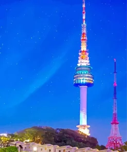 N Seoul Tower At Night Diamond Painting