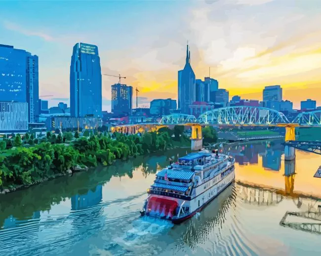 Nashville Tennessee city Diamond By Numbers Nashville Tennessee City Diamond Painting