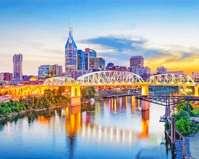 Nashville city Diamond By Numbers Nashville City Diamond Painting
