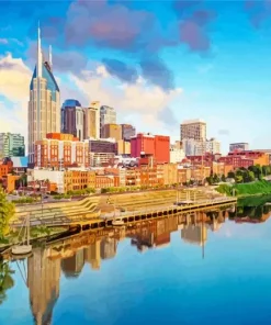 Nashville City Reflection Diamond Painting