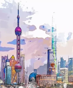 Oriental Pearl TV Tower Poster Diamond Painting