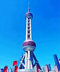 Oriental Pearl Tower And Blue Sky Diamond Painting