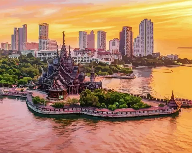 Pattaya sunset Diamond Paints Pattaya Seascape Diamond Painting