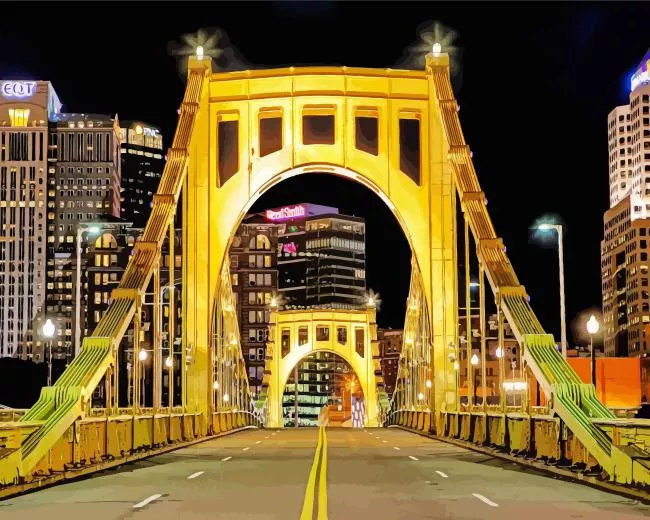 Pittsburgh bridge Diamond By Numbers Pittsburgh Bridge Diamond Painting