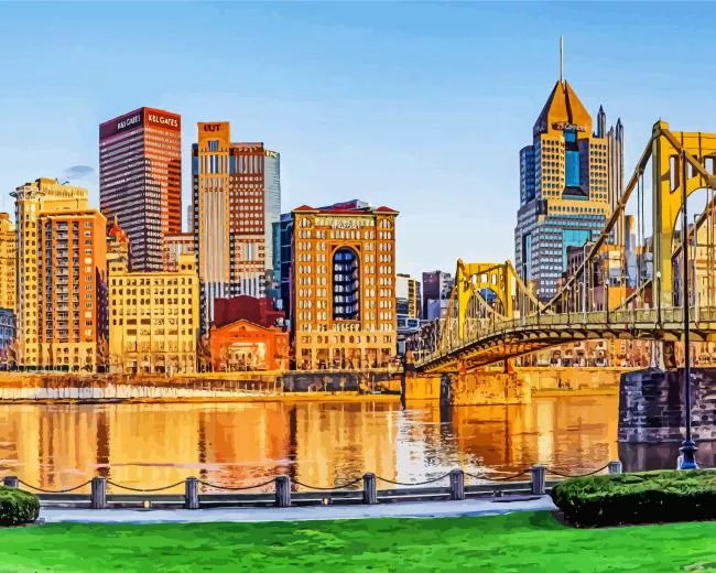 Pittsburgh in Pennsylvania Diamond By Numbers Pittsburgh In Pennsylvania Diamond Painting