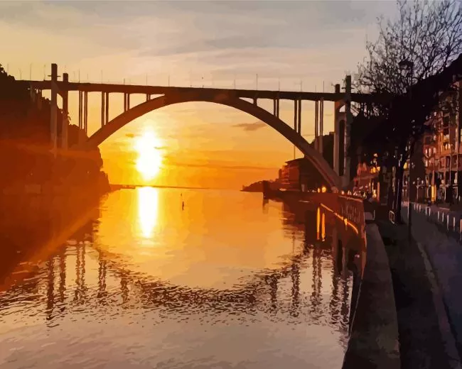 Porto bridge reflection Diamond Paints Porto Bridge Reflection Diamond Painting