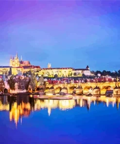 Prague Bridge Reflection Diamond Painting