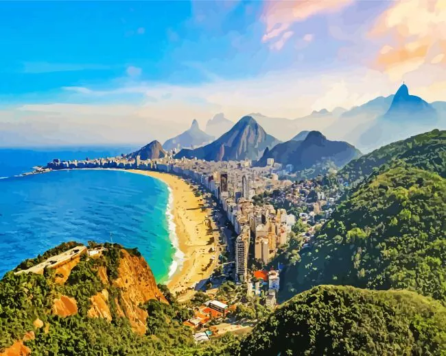 Rio de Janeiro Brazil Diamond By Numbers Rio De Janeiro Brazil Diamond Painting