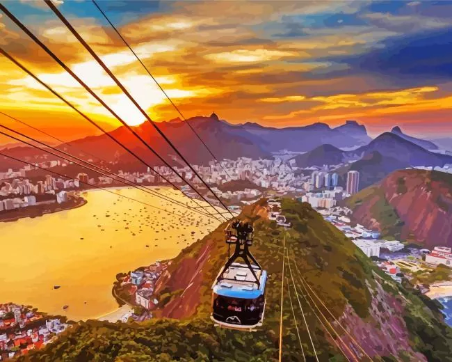 Rio de Janeiro at sunset Diamond By Numbers Rio De Janeiro At Sunset Diamond Painting