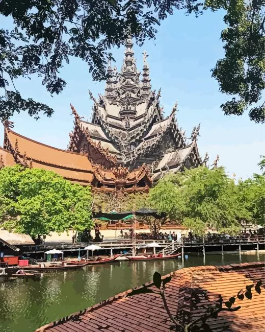 River view of Sanctuary of truth Diamond Paints River View Of Sanctuary Of Truth Diamond Painting