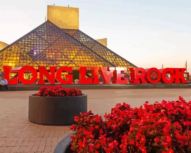 Rock & Roll Hall of Fame Ohio Diamond By Numbers Rock & Roll Hall Of Fame Ohio Diamond Painting