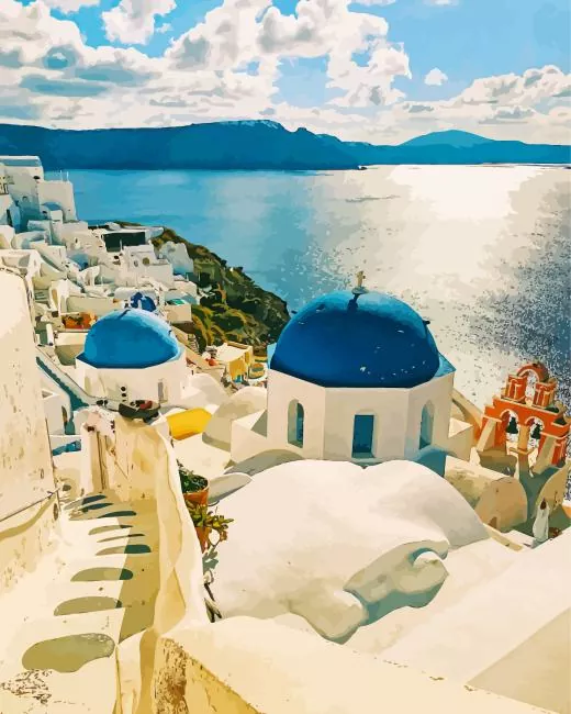 Santorini Diamond By Numbers Santorini Diamond Painting